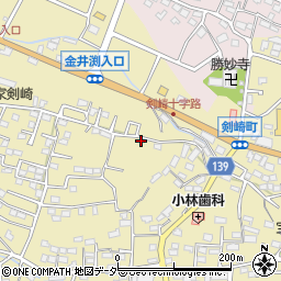 群馬県高崎市剣崎町818周辺の地図