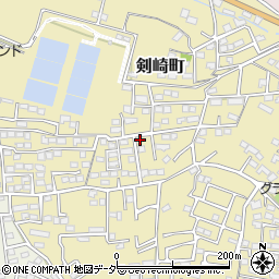 群馬県高崎市剣崎町647-1周辺の地図