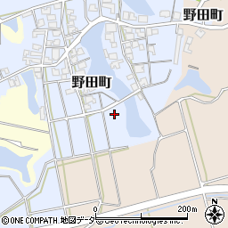 石川県加賀市野田町周辺の地図