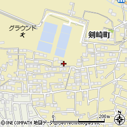 群馬県高崎市剣崎町653周辺の地図