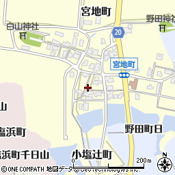 石川県加賀市宮地町ト74周辺の地図