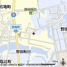石川県加賀市宮地町（チ）周辺の地図
