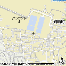 群馬県高崎市剣崎町581-16周辺の地図