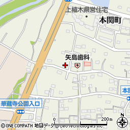 群馬県伊勢崎市本関町1168周辺の地図