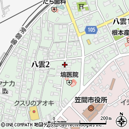 茨城県笠間市八雲周辺の地図