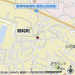 群馬県高崎市剣崎町1283周辺の地図