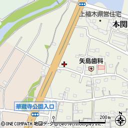 群馬県伊勢崎市本関町1166周辺の地図