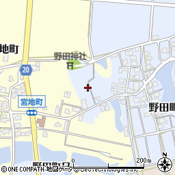 石川県加賀市野田町（タ）周辺の地図