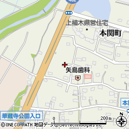 群馬県伊勢崎市本関町1169-1周辺の地図