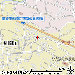 群馬県高崎市剣崎町1264-5周辺の地図