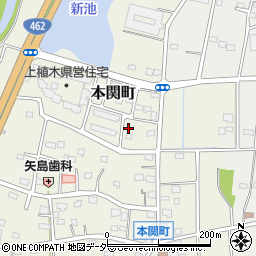 群馬県伊勢崎市本関町1192-7周辺の地図