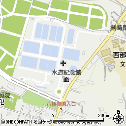 高崎市役所　水道局若田浄水場周辺の地図