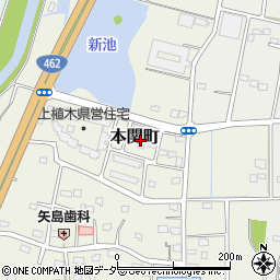 群馬県伊勢崎市本関町1197周辺の地図