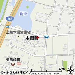 群馬県伊勢崎市本関町1195-7周辺の地図