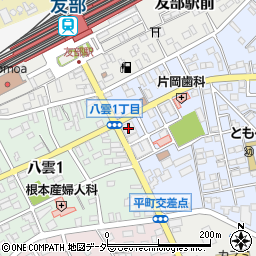 常陽銀行友部支店 ＡＴＭ周辺の地図