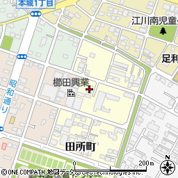 栃木県足利市田所町周辺の地図