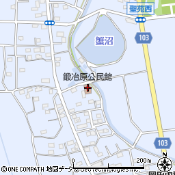 鍛冶原公民館周辺の地図