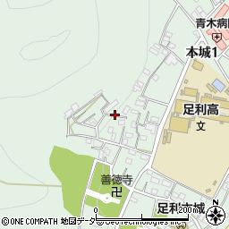 栃木県足利市本城周辺の地図