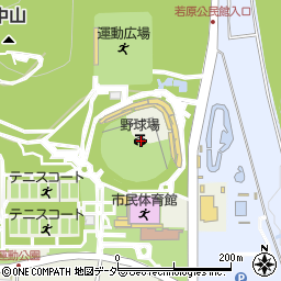 佐野市運動公園野球場周辺の地図