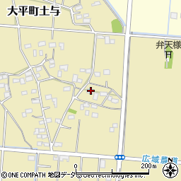 栃木県栃木市大平町土与206周辺の地図