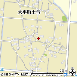 栃木県栃木市大平町土与周辺の地図