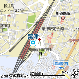 粟津駅前周辺の地図