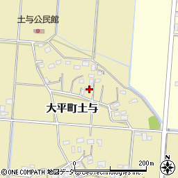 栃木県栃木市大平町土与393周辺の地図