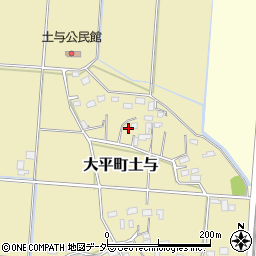 栃木県栃木市大平町土与392周辺の地図