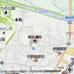 長野県安曇野市明科中川手栄町周辺の地図