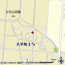 栃木県栃木市大平町土与395周辺の地図