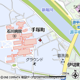 石川県加賀市手塚町周辺の地図