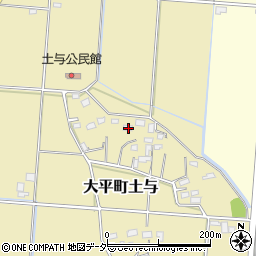 栃木県栃木市大平町土与390周辺の地図