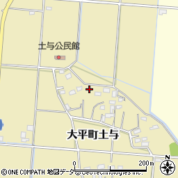 栃木県栃木市大平町土与385周辺の地図