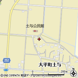栃木県栃木市大平町土与383周辺の地図