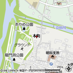 長野県安曇野市明科中川手本町周辺の地図