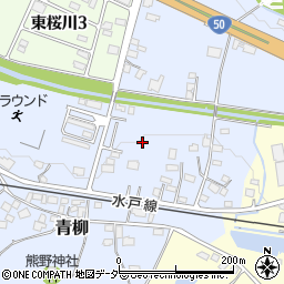 茨城県桜川市青柳周辺の地図