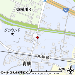 茨城県桜川市青柳27周辺の地図