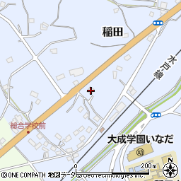 茨城県笠間市稲田166周辺の地図