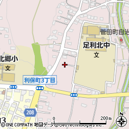 栃木県足利市菅田町72周辺の地図