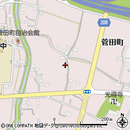 栃木県足利市菅田町周辺の地図