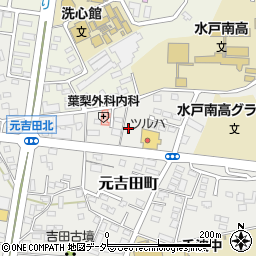 茨城県水戸市元吉田町377-1周辺の地図