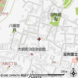 栃木県足利市大前町周辺の地図