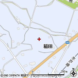 茨城県笠間市稲田204周辺の地図