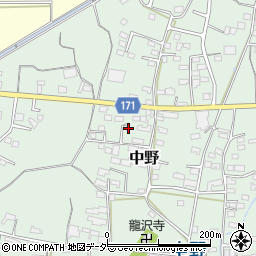 長野県上田市中野605周辺の地図