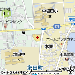 長野県上田市中野64周辺の地図