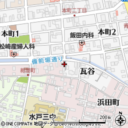 茨城県水戸市瓦谷12-4周辺の地図