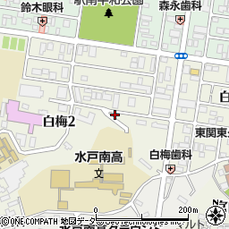 茨城県水戸市白梅周辺の地図