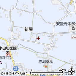 長野県安曇野市穂高有明新屋周辺の地図
