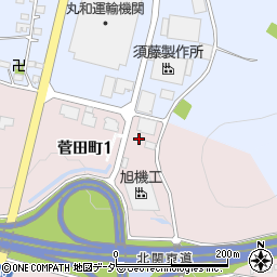 栃木県足利市菅田町1丁目周辺の地図