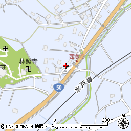 茨城県笠間市稲田580周辺の地図